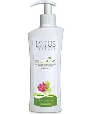 Lotus Herbals WhiteGlow Skin Whitening & Brightening Hand & Body Lotion SPF-25 I PA+++ (300 ml)