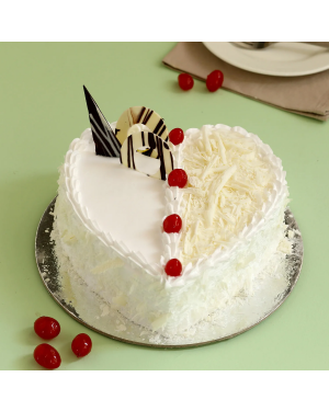 Heart Shaped White Forest Cake 1 Pound