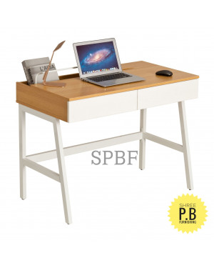 MDF Home Office Urban Style Computer, Laptop and Study Desk with Drawers, Book Storage