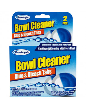Homebright Toilet Bowl Cleaner-Blue & Bleach Tab 2 packs
