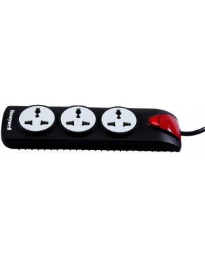 Honeywell 3 Socket Surge Protector with master switch (Black)