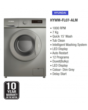 Hyundai Hywm-Fl07-Alm - 7 kg Front Loading Washing Machine 