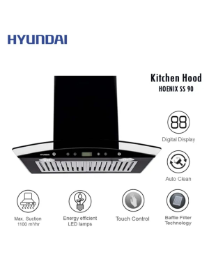 Hyundai HOENIX SS 90cm Chimney - Kitchen Hood Electric Chimney 