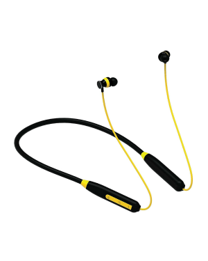 Iball Earphone NeckWear Tune2 - Bluetooth Wireless Neckband, BT 5.0, Fast Charging, IPX5 Water Resistant, Voice Assistant, Light Weight, Up to 18 Hours of Total Playtime, Magnetic Earbud -(Black & Yellow)