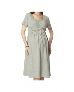 Nine Maternity Basic Nursing Dress In Grey 5440