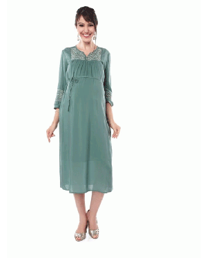 Nine Maternity Casual Wear Dress In Green Grey 5213
