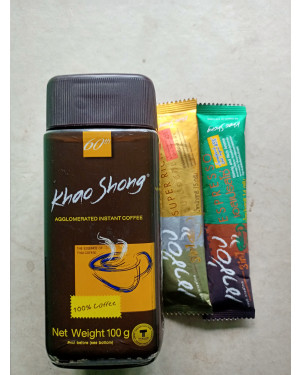 Khao Shong Agglomerated Instant Coffee 100 Gm(Free two coffee Mix Powder)