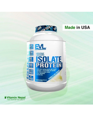EVL 100% Isolate Whey Protein Powder (Vanilla Ice Cream Flavor) – 5lbs