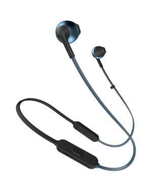 JBL T205BT by Harman Wireless Bluetooth in Ear Neckband Headphones with Mic (Blue)