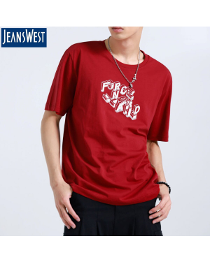 Jeanswest Burgundy T-Shirt for Men