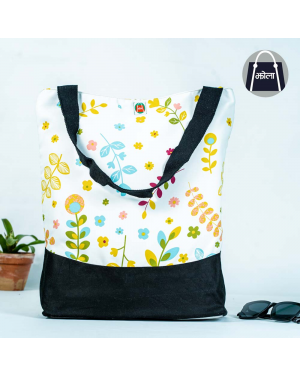 Jholaa Tote Bag for Woman Leaf Printed