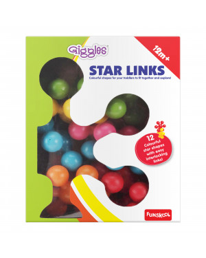 Funskool Kiddy Star Links Multicoloured Interlocking Learning Educational Blocks, Improves Creativity And Construction Blocks For Kids, 6 Months & Above, Infant and Preschool Toys