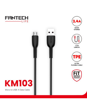 Fantech KM103 USB to Micro Data Cable (Micro V8, Black)