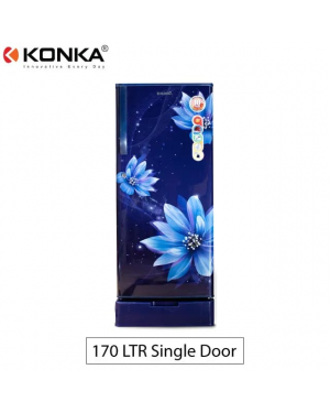 Konka KRF170B Fridge - 170 Lit Wine flower Blue Color Freezer Sinlge Door Refrigerator