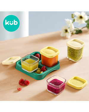 KUB Glass Food Container Set (2*60Ml+2*120Ml) Green