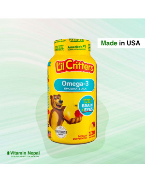 Lil Critters Omega-3 Supplement EPA / DHA & ALA – 120 Gummies