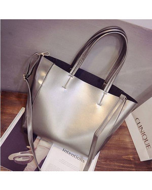 Silver Korean Design High Quality Silver Gold Black Color Pu Leather Shoulder Bag for Women 41001396 