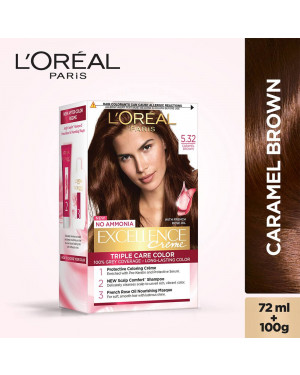 L'Oreal Paris Excellence Creme Hair Colour, 5.32 Caramel Brown 100g+72ml