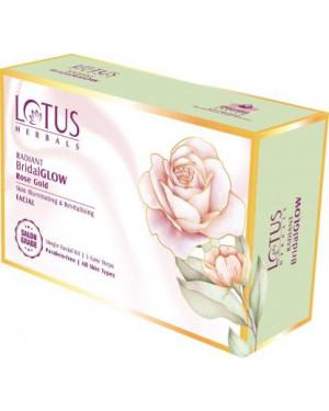 Lotus Herbals Radiant BridalGLOW Rose Gold Skin Illuminating & Revitalising Facial Single Facial Kit 57gm