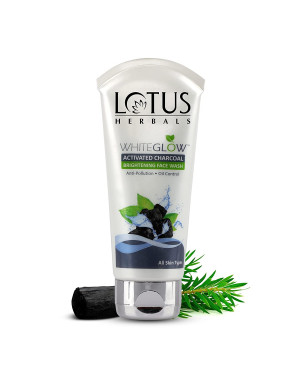 Lotus Herbals Whiteglow Activated Charcoal Face Wash All Skin Types 100g