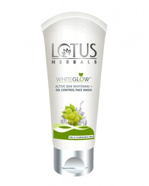 Lotus Herbals White Glow Active Skin Whitening and Oil Control Facewash, 50g