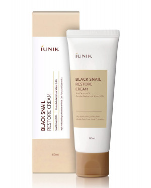 IUNIK Black Snail Restore Cream, 2.02 Fl Oz - 58% Black Snail Mucin Secretion Filtrate Soothing, Reduce & Fine Lines Deeply Nourishing and Moisturizing