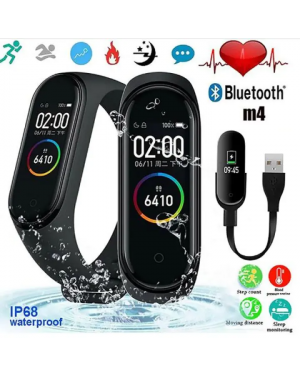 M4 Smart Band Wristband Fitness Bracelet Heart Rate Blood Pressure Monitor Pedometer Sports Bracelet Health Wristband Bluetooth ( Blue Smart Band)