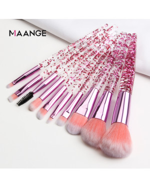 MAANGE 10pcs Quicksand Flash Handle Cosmetic Brush Set MAG5784F