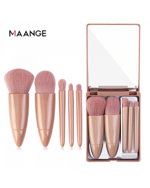 Maange 5pcs Makeup Brushes Multifunctional Portable Travel Foundation Blush Eye Shadow Beauty Set Mag51127
