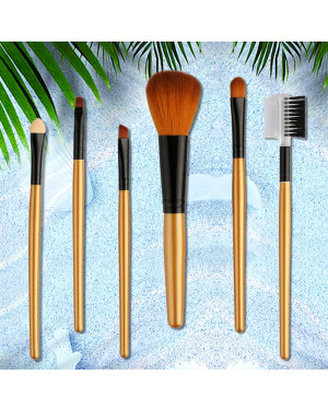Maange 6pcs Makeup Brushes Eyeshadow Powder Eyebrow Gold Makeup Brush Set Mag5552