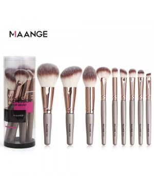 Maange 9pcs Professional Makeup Brush Set With Case Powder Blush Eyeshadow Concealer Eye Make Up Brush Cosmetics Beauty Tool