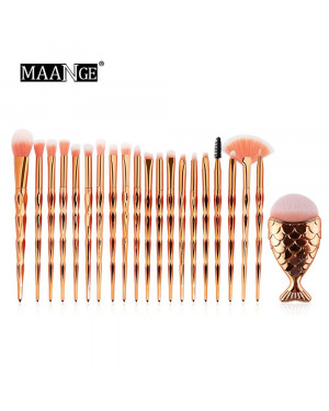 Maange 21pcs Makeup Brush Set Mermaid Eyeshadow Brush Foundation Brush Professional Make Up Brushes Mag5646