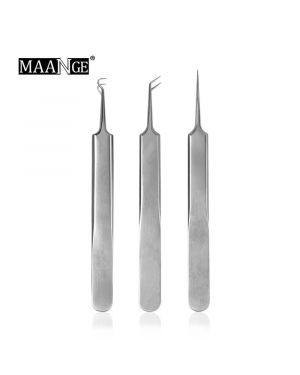 Maange 3pcs Stainless Steel Acne Clip Remove Acne Blackhead Beauty Tools Mag 3015