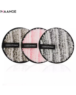 Maange 3pcs Make Up Remover Microfiber Pad Makeup Puff Reusable Double-side Face Cleansing Towel