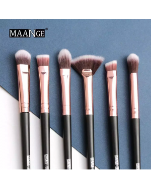 Maange 6pcs Makeup Brushes Set Eye Shadow Blending Eyeliner Eyelash Eyebrow Brushes Portable Beauty Make Up Brush Tools