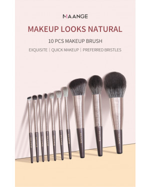 Maange 10pcs Professional Make Up Brushes Powder Blush Brush Cosmetic Brush Set With Bag Mag 5875sb