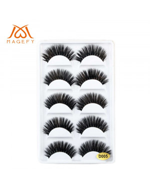 Maange Magefy 5 Pairs 3d Faux Mink Soft False Eyelashes Extension Natural Thick Long Eye Lashes Wispy Makeup Beauty Tools