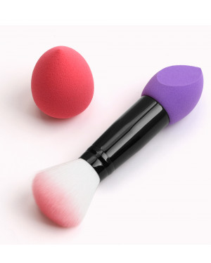 Maange New Make Up Blender Foundation Puff 2 In 1 Sponges With Brush