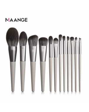 Maange Professional Luxury 12pcs Makeup Brush Set Skin-friendly Gray Cosmetic Brushes Mag5822