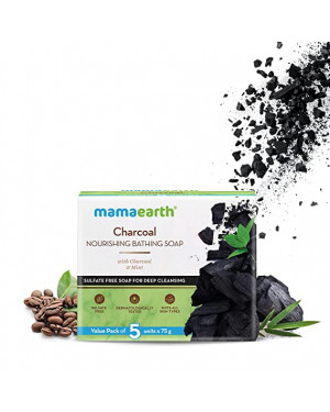 Mamaearth Charcoal Nourishing Soap With Charcoal and Mint for Deep Cleansing – 5x75g