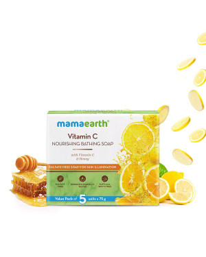Mamaearth Ubtan Nourishing Bathing Soap With Vitamin C and Honey for Skin Illumination – 5x75g