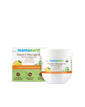 Mamaearth Vitamin C Ultra Light Gel Oil-Free Moisturizer with Vitamin C and Aloe Vera Water for Glowing Hydration - 200 ml