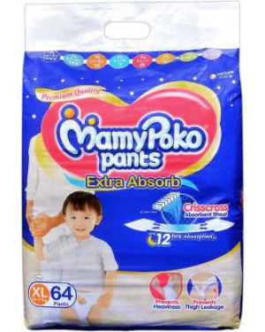 Mamy Poko Pant Style Extra Large Size Diapers 64 Count