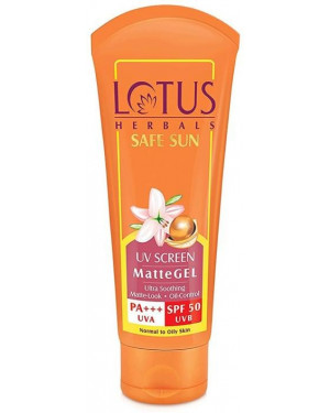 Lotus Herbal Safe Sun UV Screen Matte Gel PA+++ SPF- 50, 100 g