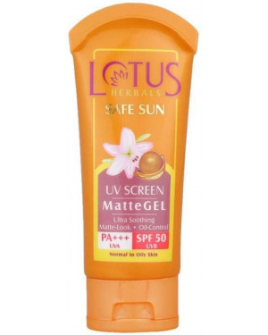 Lotus Herbal Safe Sun UV Screen Matte Gel PA+++ SPF- 50, 50 g