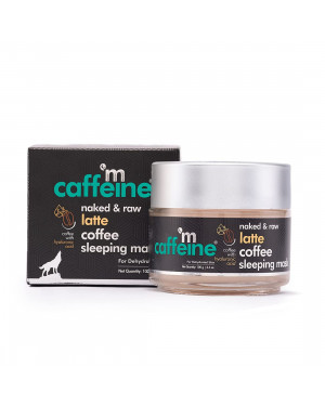 mCaffeine De-Stressing Latte Coffee Sleeping Face Pack with Hyaluronic Acid & Niacinamide | Moisturizes & Hydrates for 48 Hrs | Night Care Routine for All Skin Types (100gm)