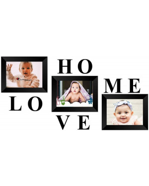 Memory Wall Collage Photo Frame - Set of 3 Photo Frames for 3 Photos of 5"x7", 1 piece of HOME, 1 piece of LOVE