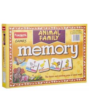 Funskool Memory Animal Family, Educational matching picture game for children, kids & family, 1 - 4 players, 5 & above