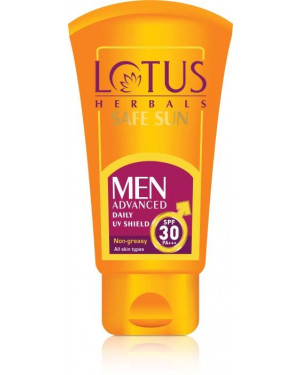 Lotus Herbal Safe Sun Men Advanced Daily UV Shield PA+++ SPF 30,100 g
