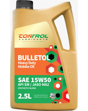 Control Bulletol SAE15W50 API SM JASO MA2 Synthetic High Efficiency Heavy Duty 4 Stroke Motorcycle Engine Oil(2.5ltr)